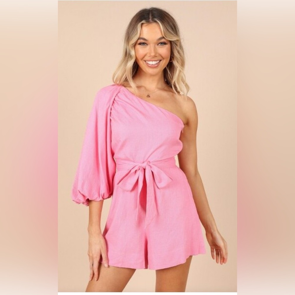 Petal & Pup Krisa One Shoulder Romper Pink